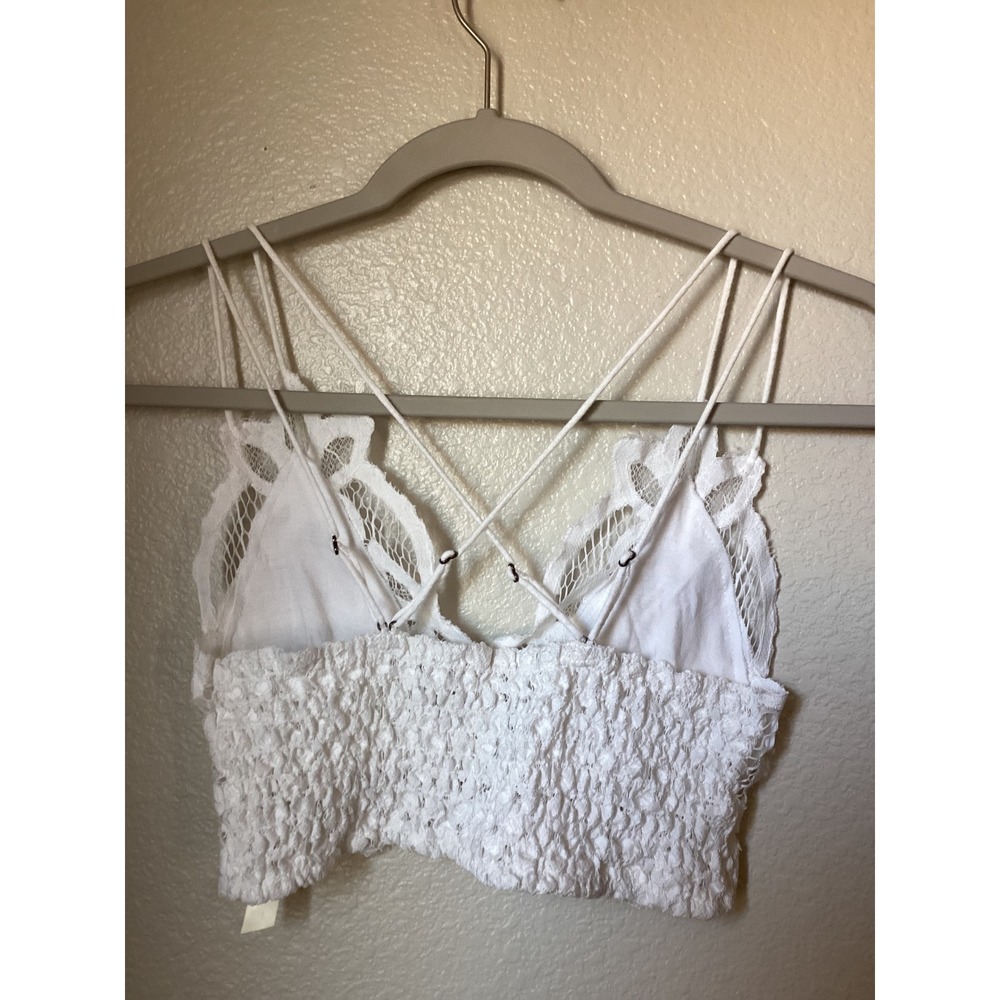 Free People Adella Bralette White Lace Boho Strappy Cami Crop Top Small - Picture 5 of 5